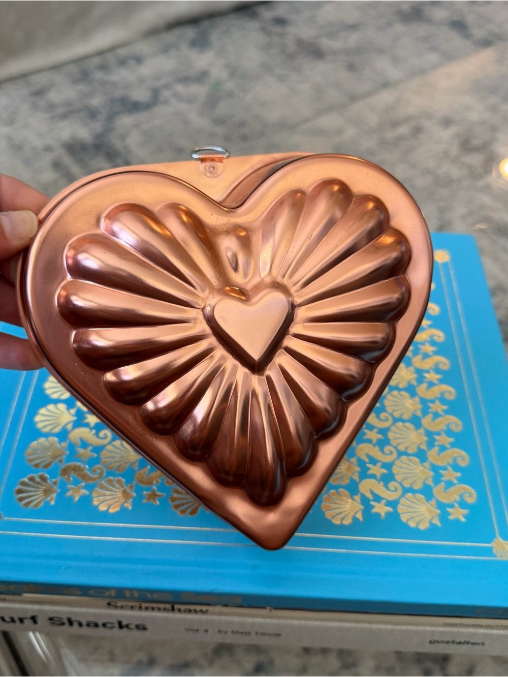 Vintage Heart-Shaped Copper Decorative Mold